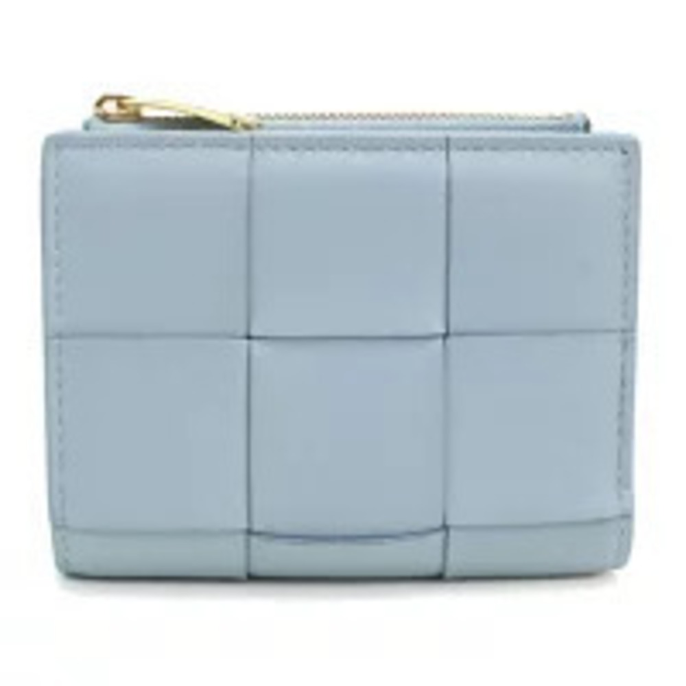 Bottega Veneta Bi fold Wallet Compact Cassette Blue